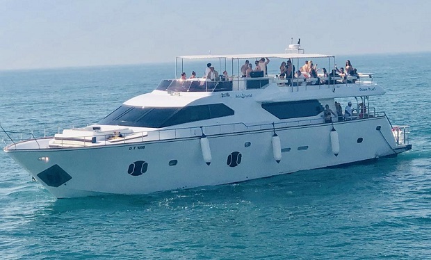 Cruise on 95 foot Yacht for up to 65 people for only AED 1,990 per hour.