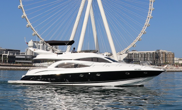 Luxury Yacht Charter: 56 foot Sunseeker with a large Flybridge for only AED 749 per hour.